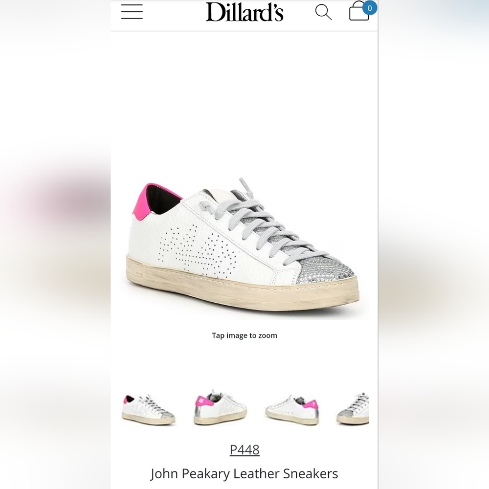 NWOT-❤️-P448-Ladies John Peakary Leather Sneakers-Sold at Dillards - Picture 11 of 16